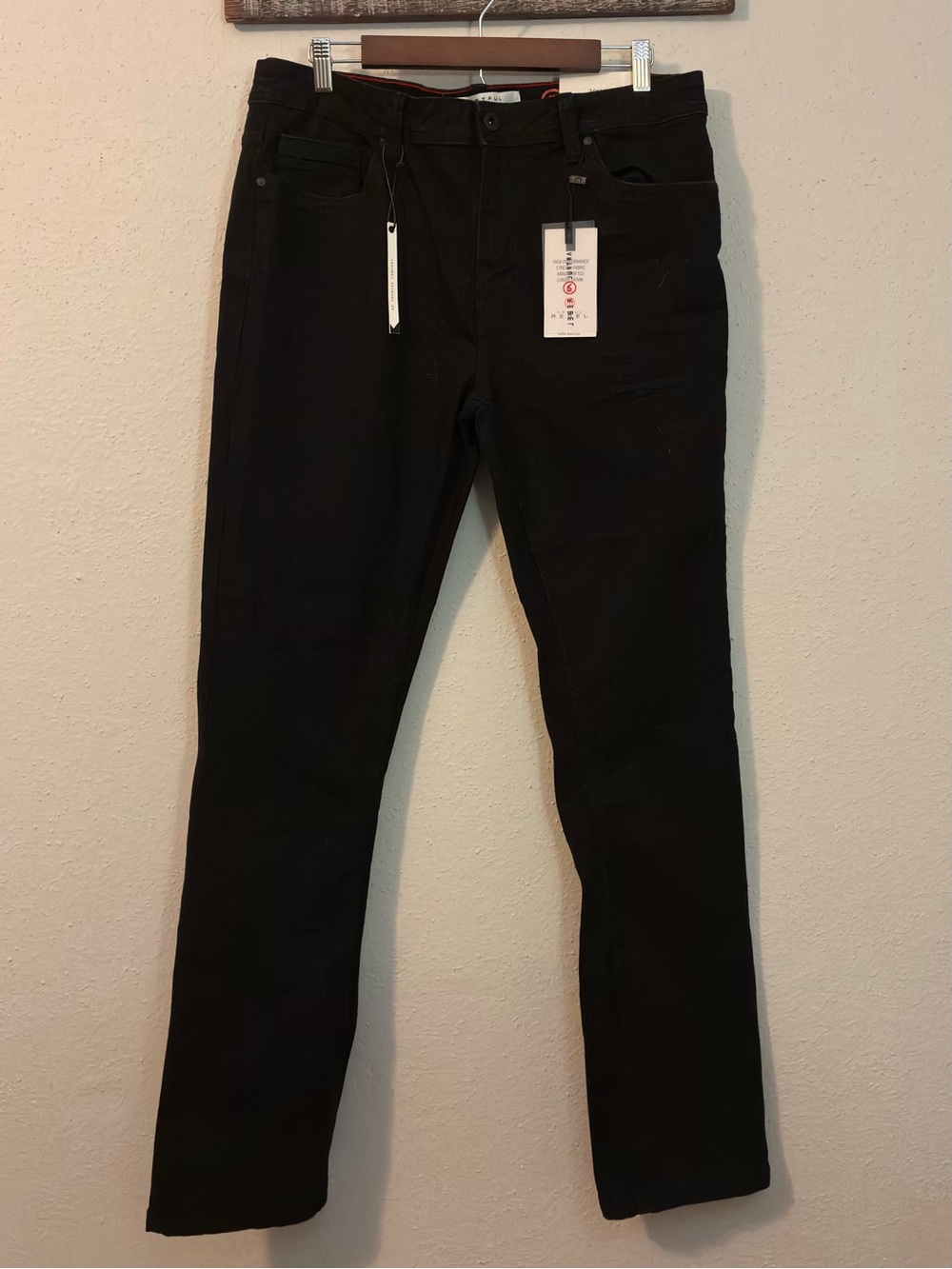 Men's Artful Rebel Jax Slim Black Jeans 36x32 NWT